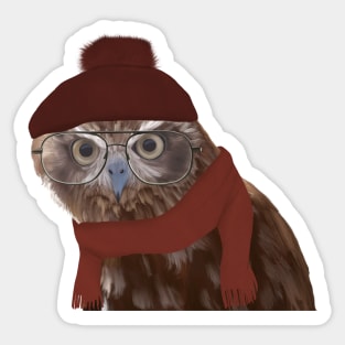 Cozy Quirky Burrowing Owl Sticker